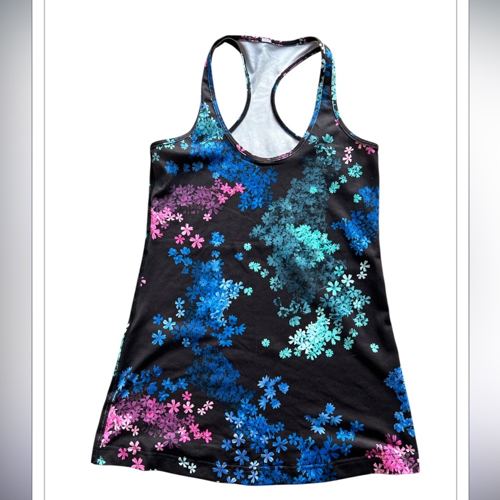 Lululemon Racerback Tank Top Black Floral Print Size Small‎ (Est.)